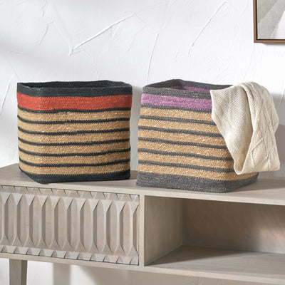 Seagrass Stripe Square Basket