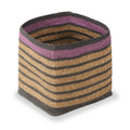 Seagrass Stripe Square Basket Lilac from Roseland Furniture