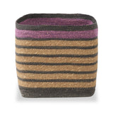 Seagrass Stripe Square Basket Lilac from Roseland Furniture