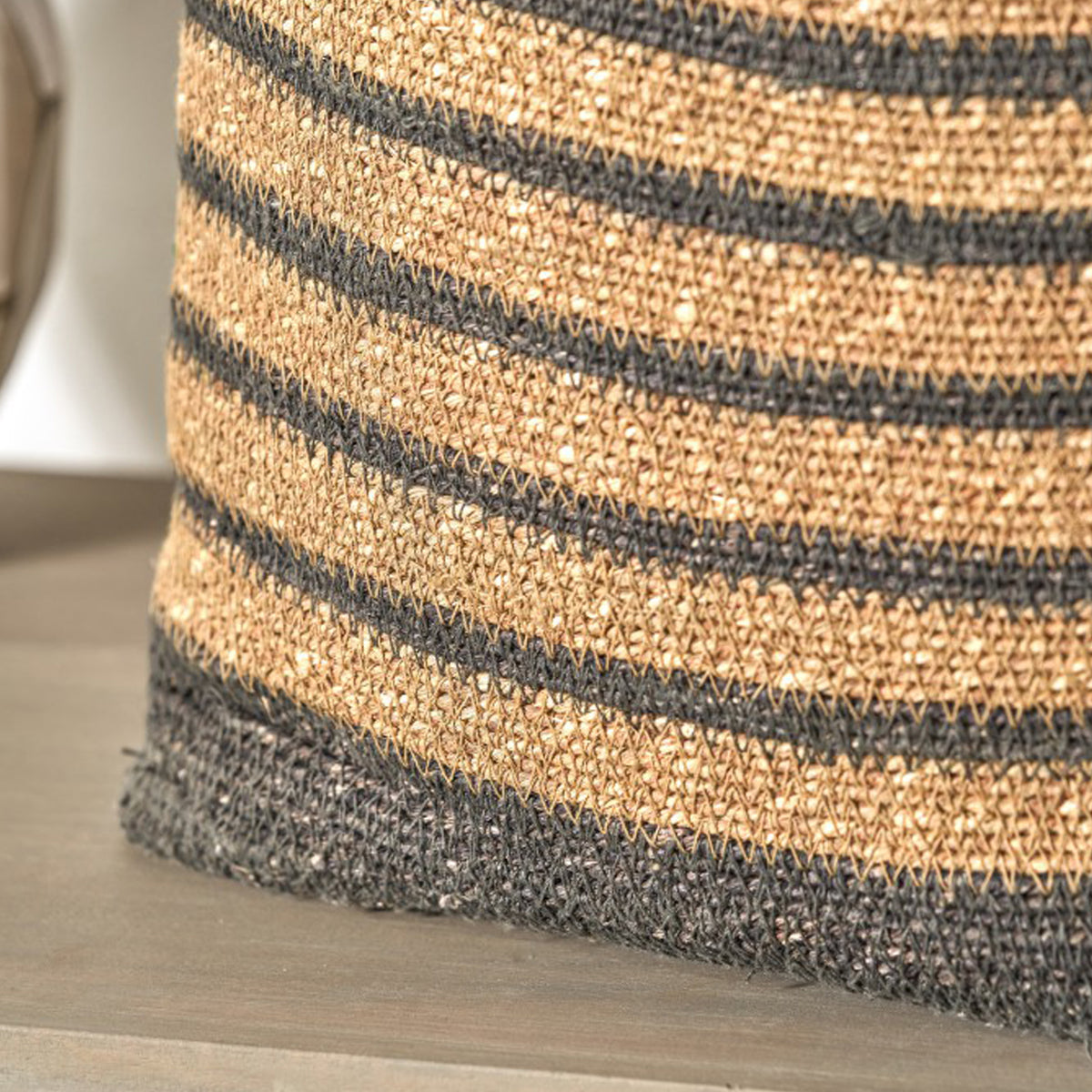 Seagrass Stripe Square Basket Lilac from Roseland Furniture