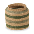 Seagrass Stripe Round Basket Green from Roseland Furniture