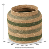 Seagrass Stripe Round Basket Green from Roseland Furniture