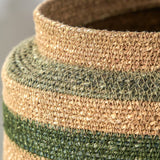 Seagrass Stripe Round Basket Green from Roseland Furniture