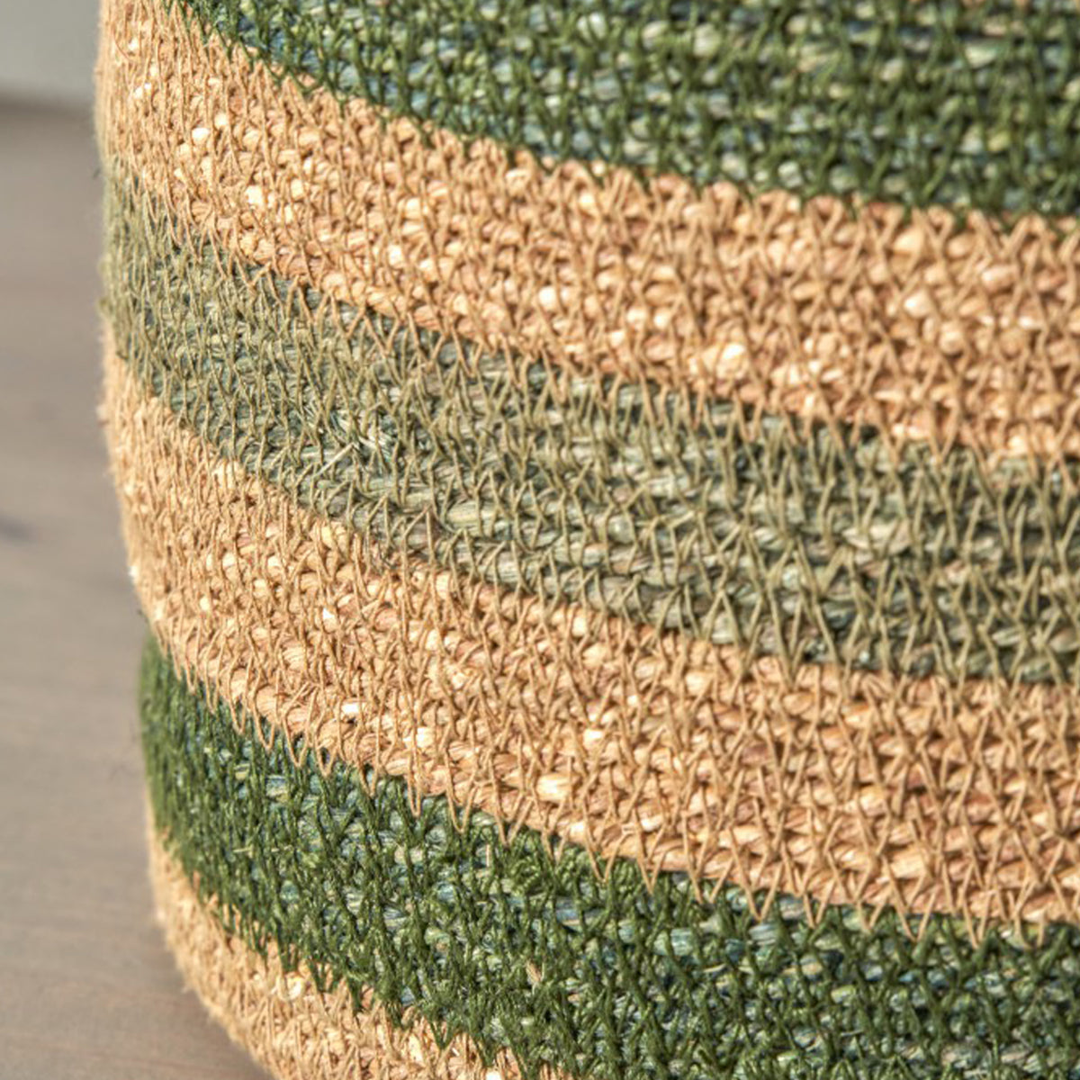 Seagrass Stripe Round Basket Green from Roseland Furniture