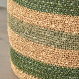 Seagrass Stripe Round Basket Green from Roseland Furniture