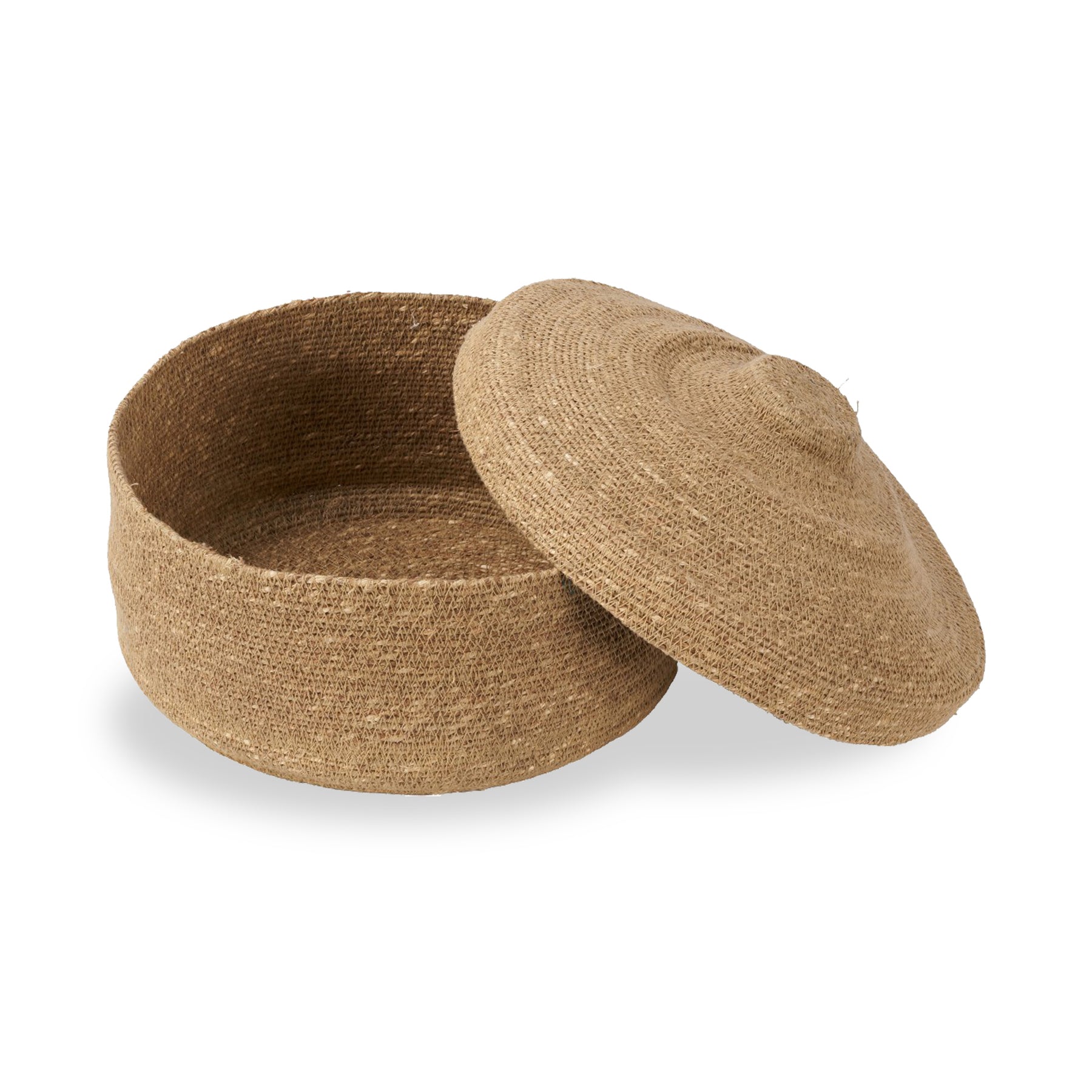 Seagrass Natural Lidded Round Basket from Roseland Furniture