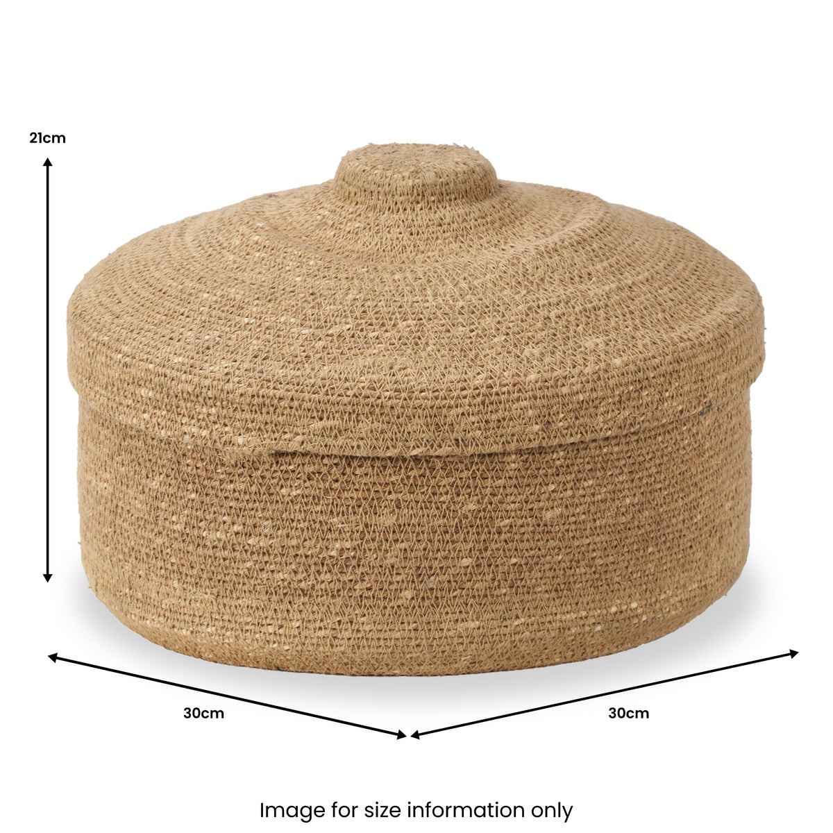Seagrass Natural Lidded Round Basket from Roseland Furniture