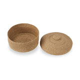 Seagrass Natural Lidded Round Basket from Roseland Furniture