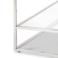 Aleandra Clear Glass and Silver Metal Coffee Table from Roseland Furniture