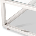 Aleandra Clear Glass and Silver Metal Coffee Table from Roseland Furniture