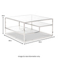 Aleandra Clear Glass and Silver Metal Coffee Table from Roseland Furniture