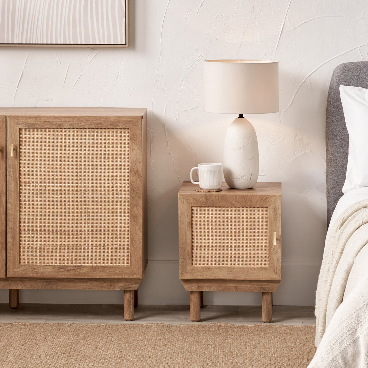 Henrik Natural Rattan 1 Door Cupboard Unit from Roseland Furniture
