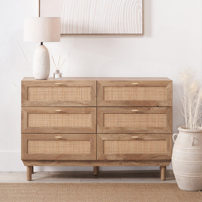 Henrik Natural Rattan 6 Drawer Chest