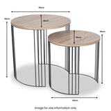 Atri S2 Dark Oak Wood and Black Metal Side Tables from Roseland Furniture