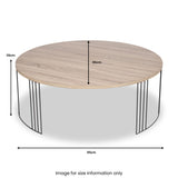 Atri Oak Wood Effect Coffee Table dimensions