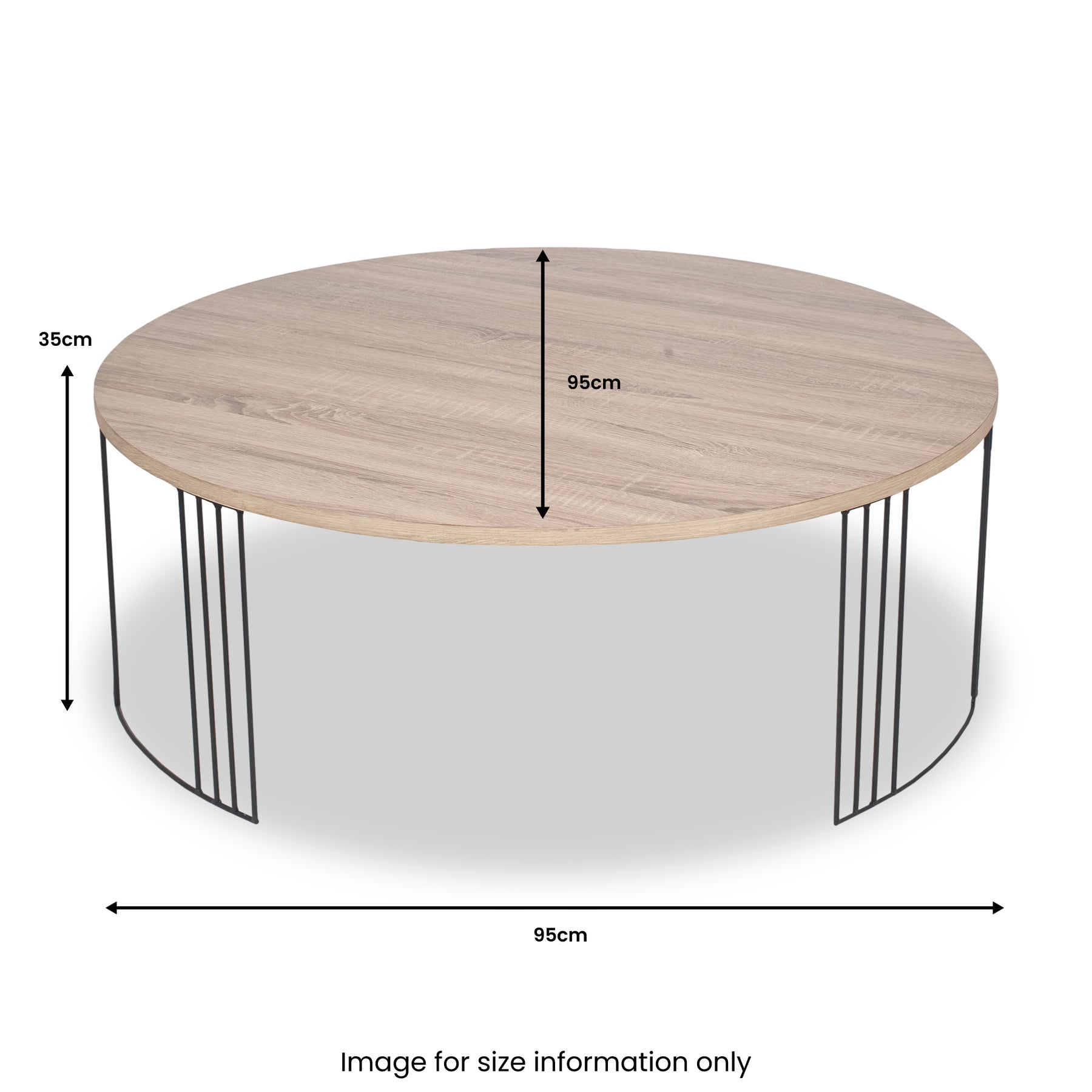 Atri Oak Wood Effect Coffee Table dimensions