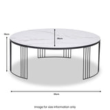 Atri White Marble and Black Metal Coffee Table from Roseland Furniture