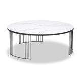 Atri White Marble and Black Metal Coffee Table from Roseland Furniture