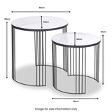 Atri S2 White Marble and Black Metal Side Tables from Roseland Furniture