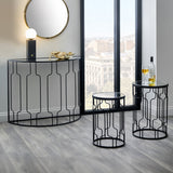 Caprisse Mirrored and Graphite Console Table from Roseland Furniture
