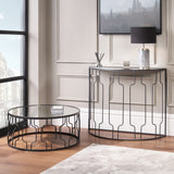 Caprisse Mirrored and Graphite Console Table from Roseland Furniture