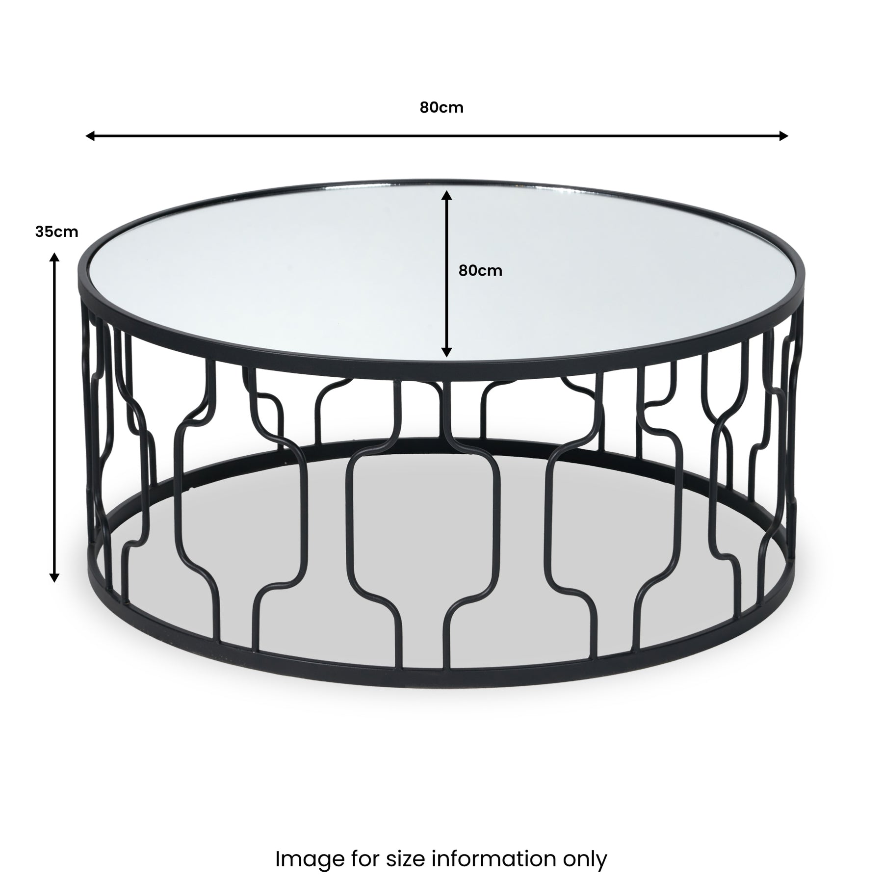 Caprisse Mirrored and Graphite Coffee Table from Roseland Furniture