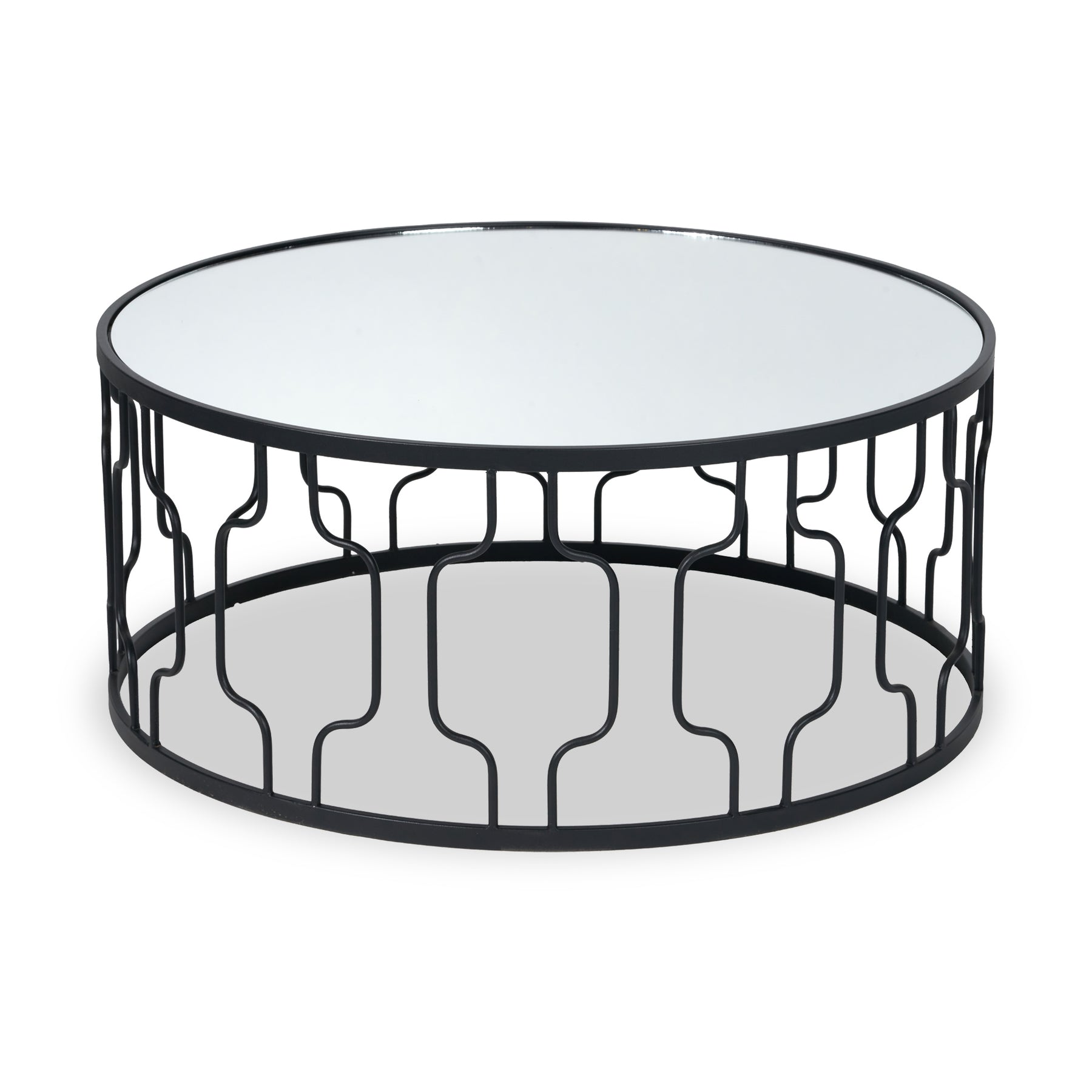 Caprisse Mirrored and Graphite Coffee Table from Roseland Furniture