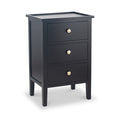 Chelmsford Satin Black Pine Wood 3 Drawer Unit from Roseland Furniture