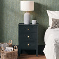 Chelmsford Satin Black Pine Wood 3 Drawer Unit from Roseland Furniture