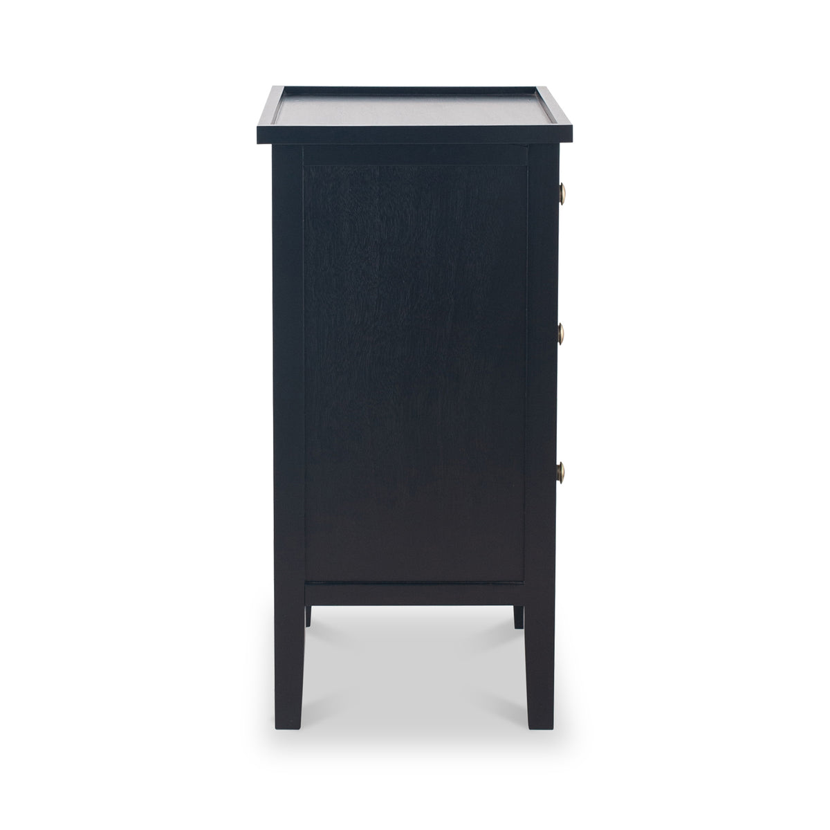 Chelmsford Satin Black Pine Wood 3 Drawer Unit from Roseland Furniture