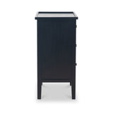Chelmsford Satin Black Pine Wood 3 Drawer Unit from Roseland Furniture