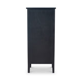 Chelmsford Black Pine Wood 5 Drawer Tallboy from Roseland Furniture