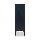 Chelmsford Black Pine Wood 5 Drawer Tallboy from Roseland Furniture