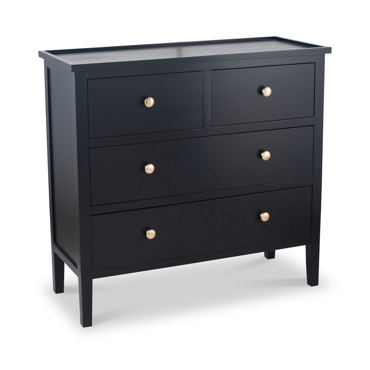 Chelmsford Black Pine Wood 4 Drawer Unit from Roseland Furniture