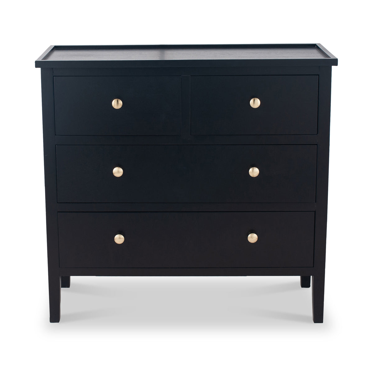 Chelmsford Black Pine Wood 4 Drawer Unit from Roseland Furniture