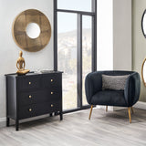 Chelmsford Black Pine Wood 4 Drawer Unit from Roseland Furniture