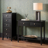 Chelmsford Black Wood 2 Drawer Console Table from Roseland Furniture