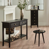 Chelmsford Black Wood Side Table from Roseland Furniture