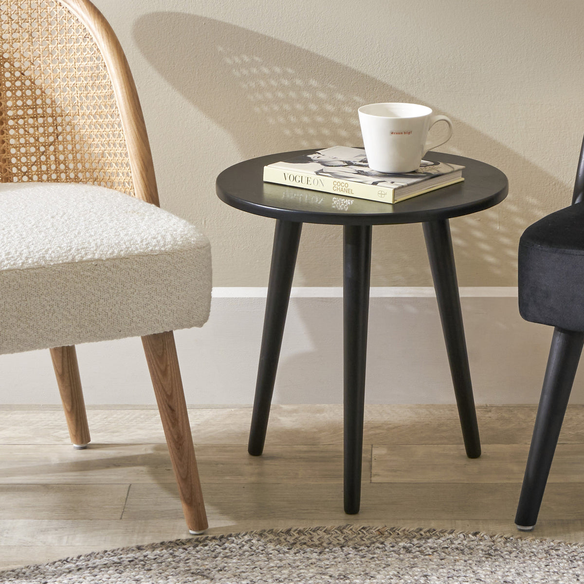 Chelmsford Black Wood Side Table from Roseland Furniture
