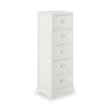 Croft Linen Pine Wood 5 Drawer Tall Unit from Roseland Furniture