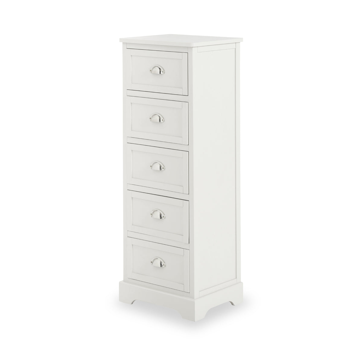 Croft Linen Pine Wood 5 Drawer Tall Unit from Roseland Furniture