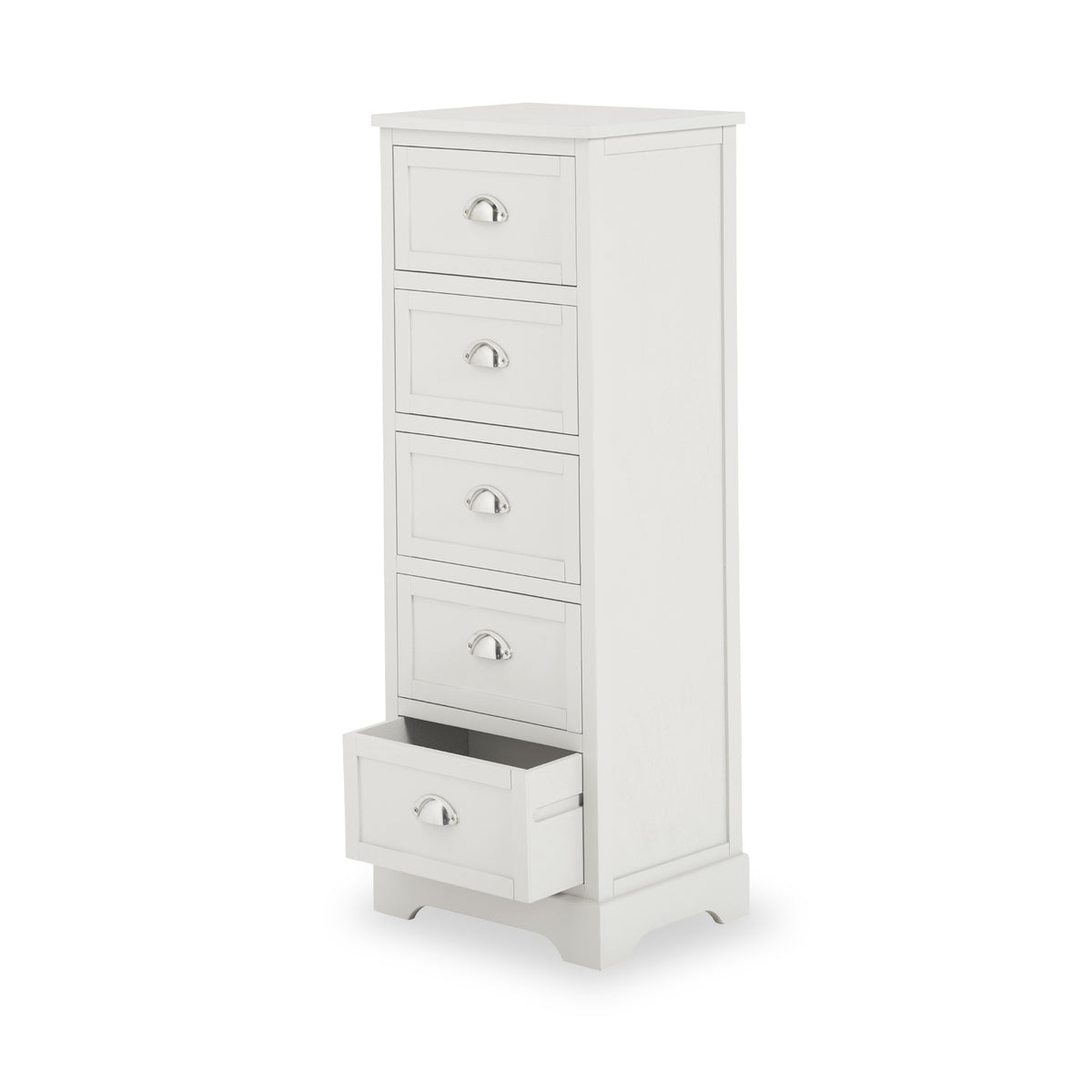 Croft Linen Pine Wood 5 Drawer Tall Unit from Roseland Furniture