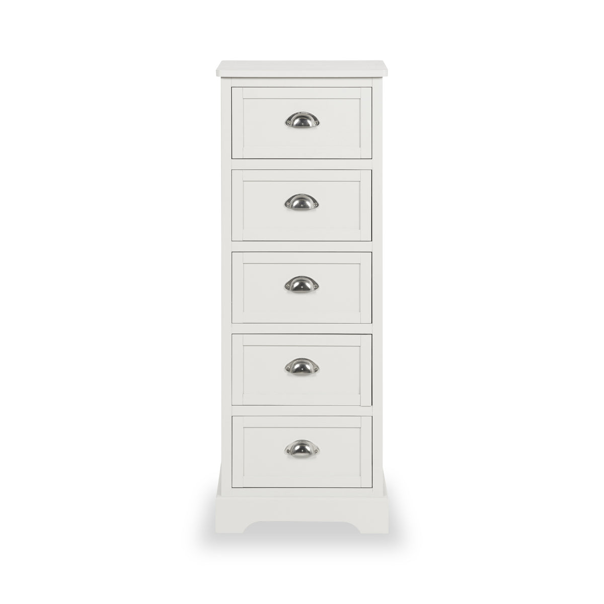 Croft Linen Pine Wood 5 Drawer Tall Unit from Roseland Furniture