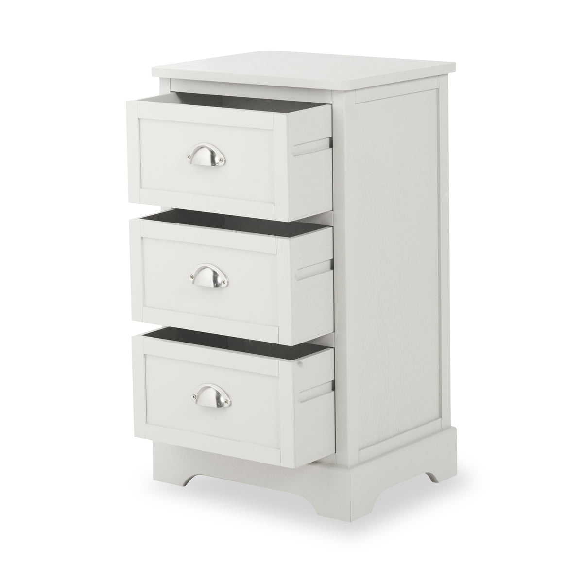 Croft Linen Pine Wood 3 Drawer Tall Unit from Roseland Furniture