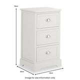 Croft Linen Pine Wood 3 Drawer Tall Unit from Roseland Furniture