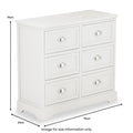 Croft Linen Pine Wood 6 Drawer Unit from Roseland Furniture