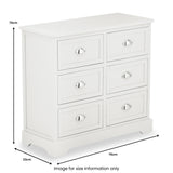 Croft Linen Pine Wood 6 Drawer Unit from Roseland Furniture
