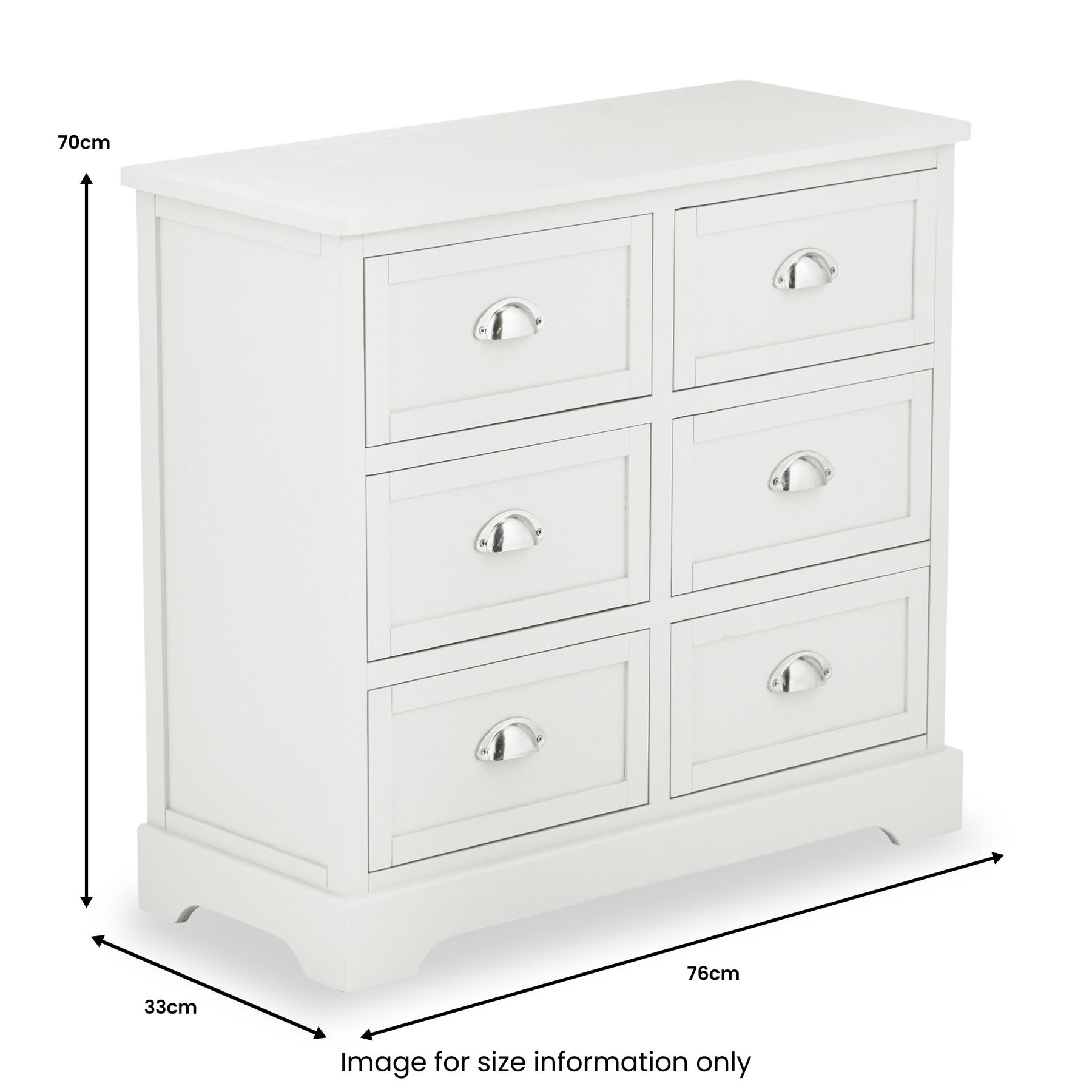 Croft Linen Pine Wood 6 Drawer Unit from Roseland Furniture