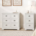 Croft Linen Pine Wood 6 Drawer Unit from Roseland Furniture