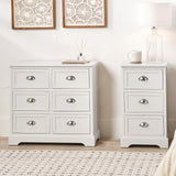 Croft Linen Pine Wood 6 Drawer Unit from Roseland Furniture